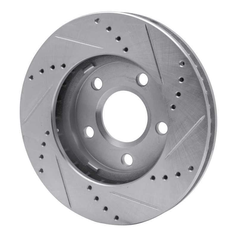 Buick Regal Brake Rotor (1) - Front Left - R1 Concepts - Drilled & Slotted - Silver - `97-`05
